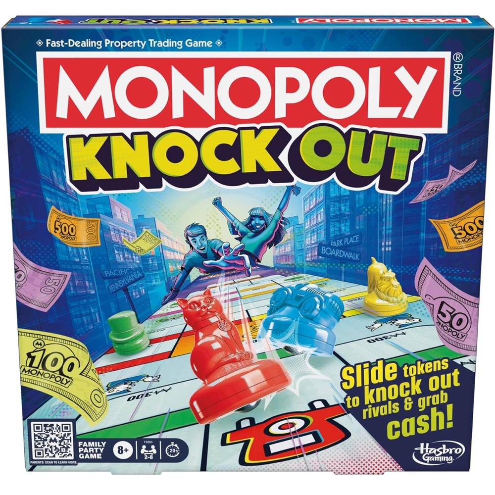 Hasbro Monopoly Knock Out Game - Red and Blue